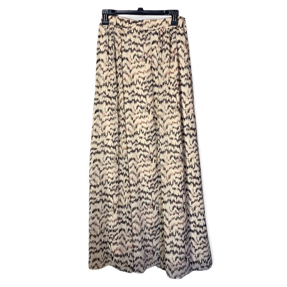 𝅺CAbi Long Maxi Skirt Geometric Flame Chevron Career Skirt Church Style